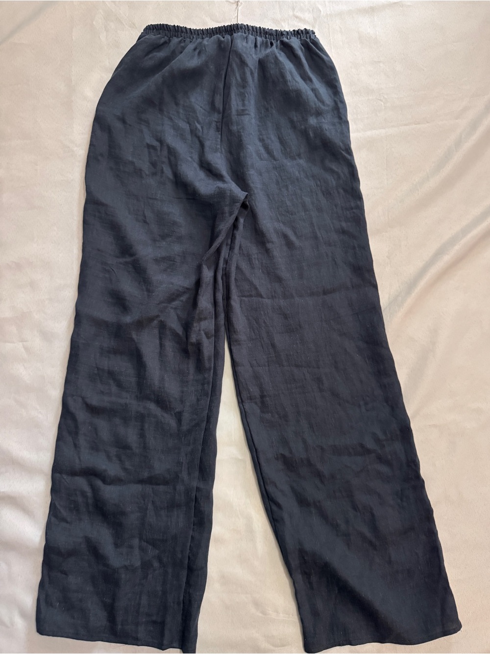 NWT Sienna Sky Side Stripe Wide Leg Rayon Linen Blend Navy Pants Size Medium - Picture 2 of 4